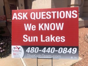 Selling homes in Sun Lakes Az is easy with the Kolb team. 