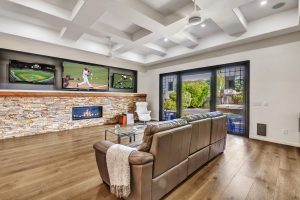 Enjoy the media wall in this spectacular custom built home.