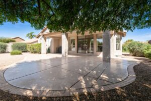 Shaded patio at 9525 E Sundune Dr. 