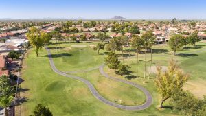Enjoy golf course views at 11017 E San Tan Blvd. 