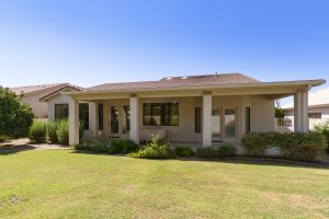 Enjoy the lush backyard at 9848 E Sunburst 
Dr.