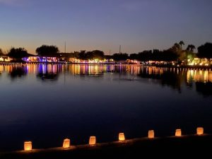 You have a front row seat to the Luminaria walk at 23626 S Desert Rise Dr.